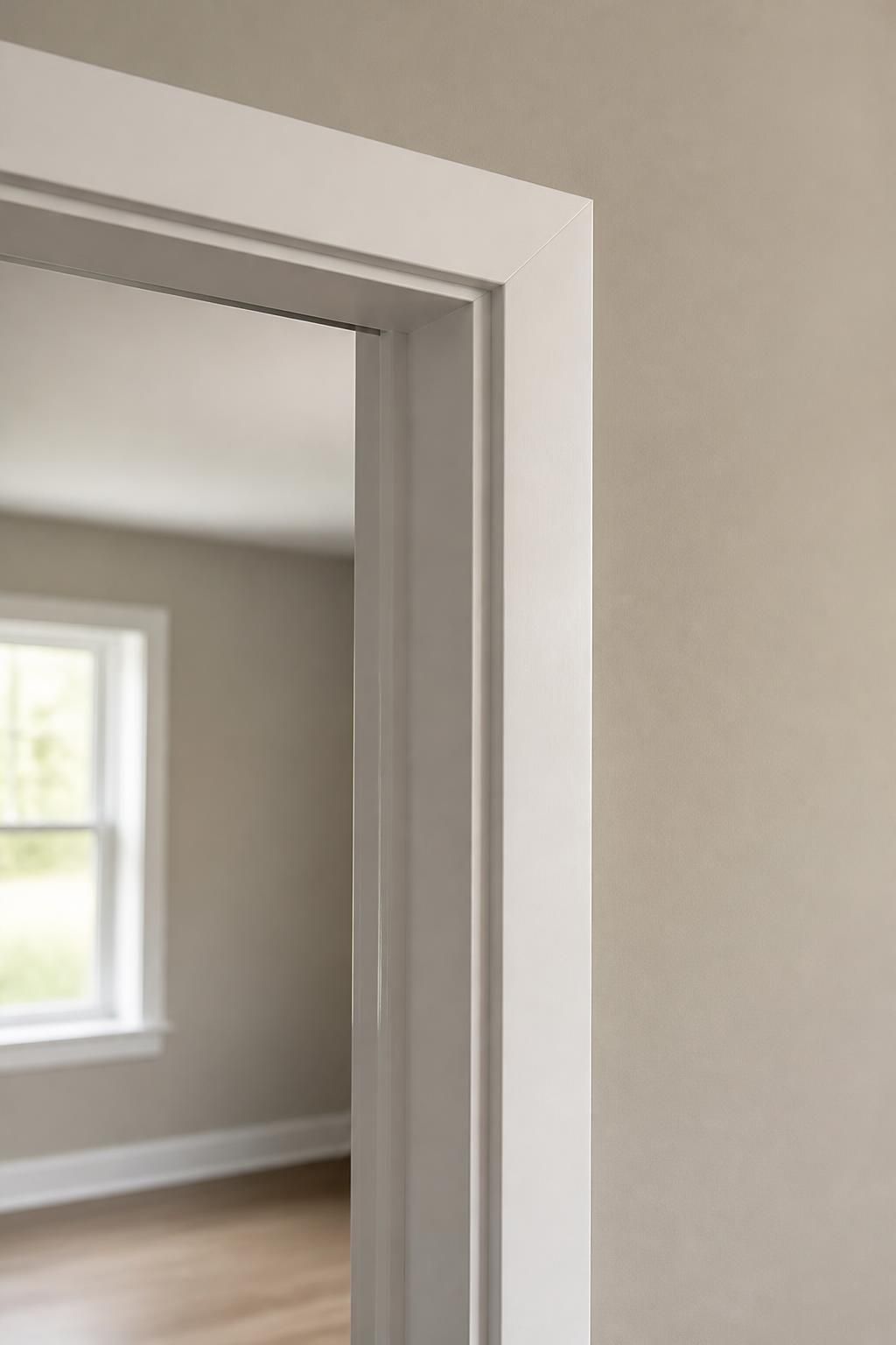 Finished door frame with clean trim and smooth interior paint